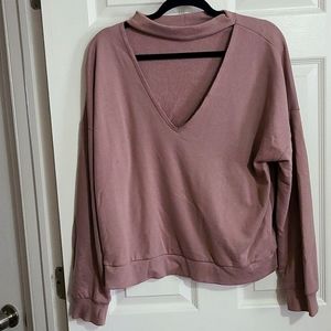 Purple cut out sweater